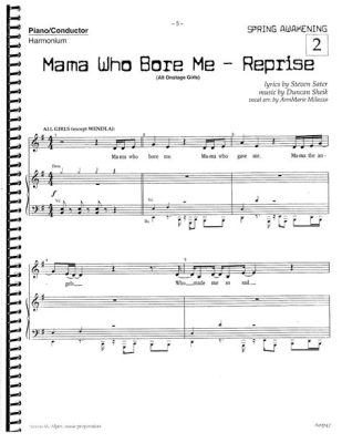 Mama Who Bore Me Reprise Sheet Music: A Delve into the Emotional Journey of a Mother and Child